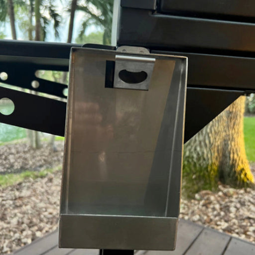 Tagwood BBQ Cap Catcher - BBQ70SS in stainless steel with bottle cap collector, designed for Tagwood grills to keep bbq areas clean.