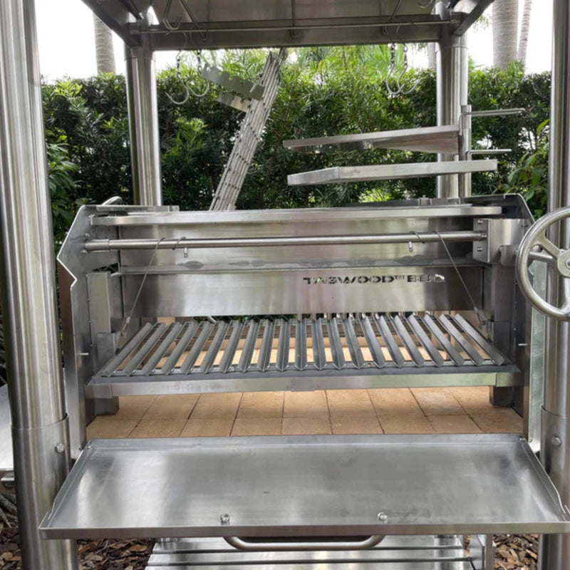 Tagwood BBQ V-Shape grill for BBQ02SI/SS with 304 stainless steel, V-shaped grate, front grease collector, 37" wide.