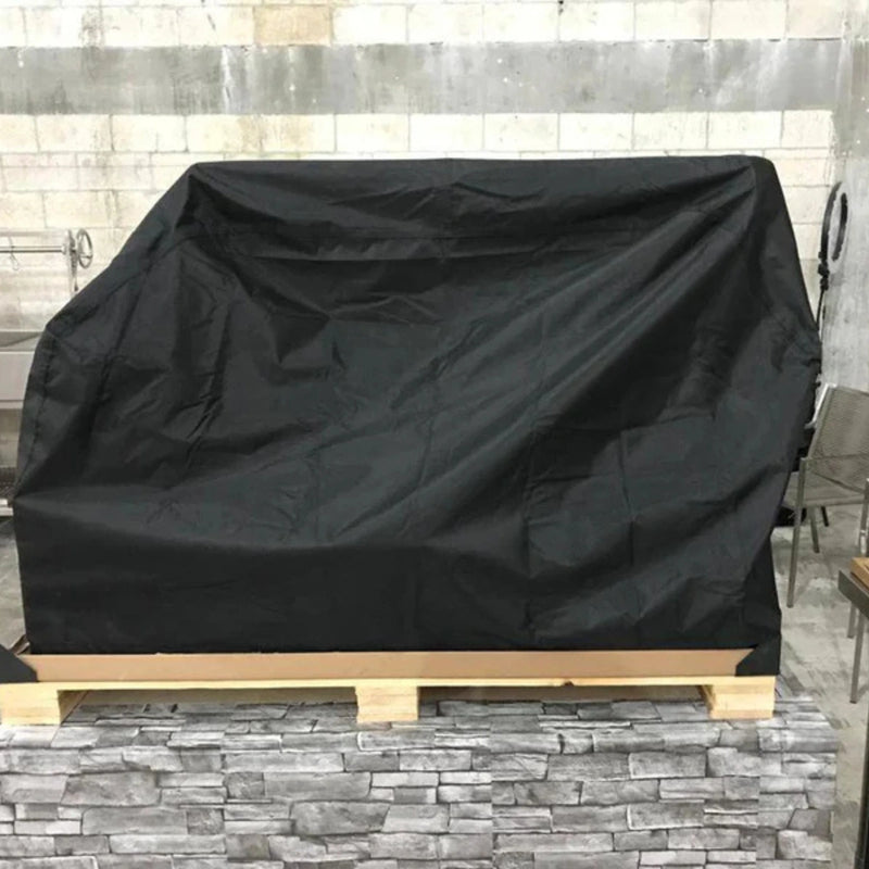 Tagwood BBQ BBQ25SS Cover - BBQ87SS black heavy-duty 900D PU water-resistant grill cover with drawstring and storage bag.