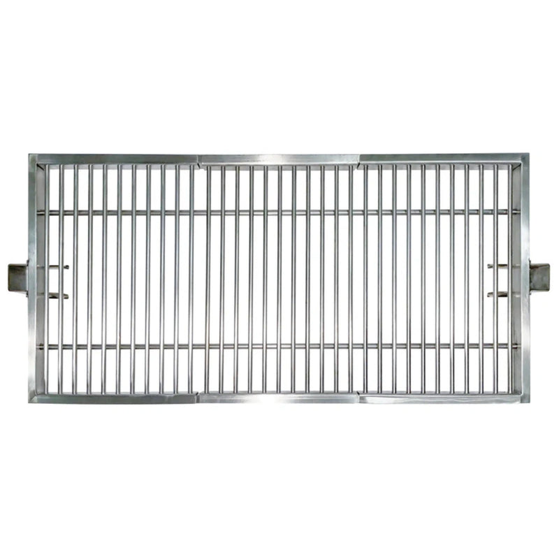 Tagwood BBQ Round Warming Roof Grill BBQ99SS in stainless steel with a rectangular design for BBQ23SS and BBQ25SS grills.