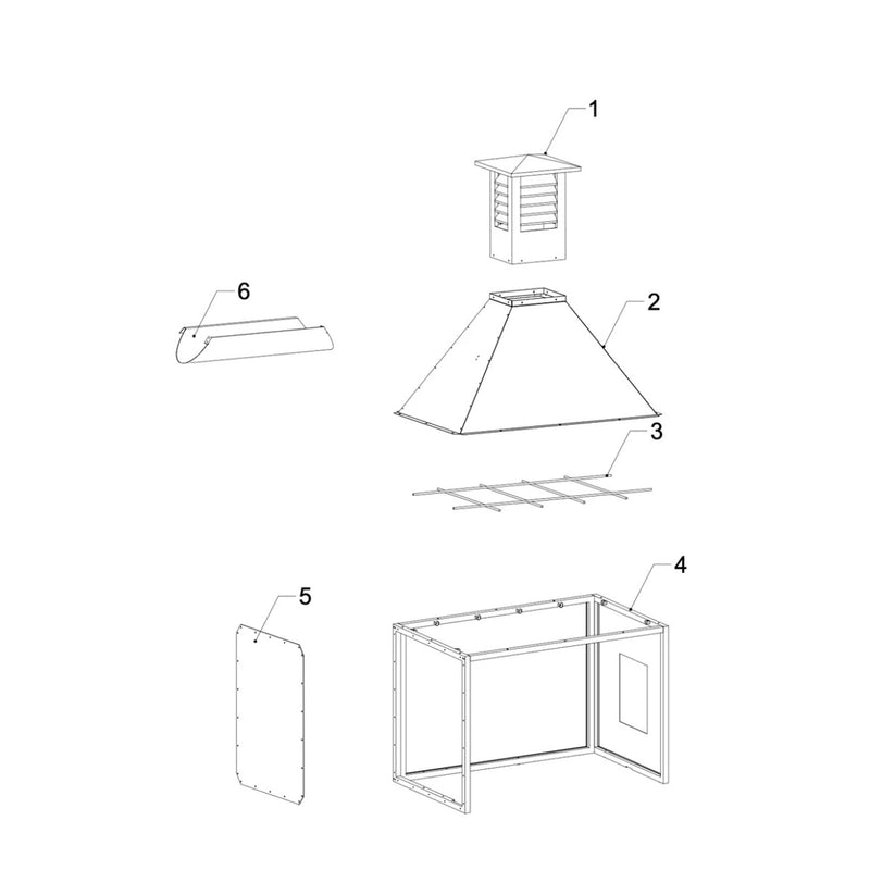 Tagwood BBQ Attachment Built-in Smoke Hood ASH25 stainless steel canopy with vent and frame for BBQ23SS and BBQ25SS grills