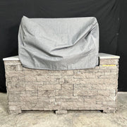 Tagwood BBQ BBQ05SS Cover - COVE05 gray vinyl grill cover with velvet liner, vent windows, straps, and durable double stitching.