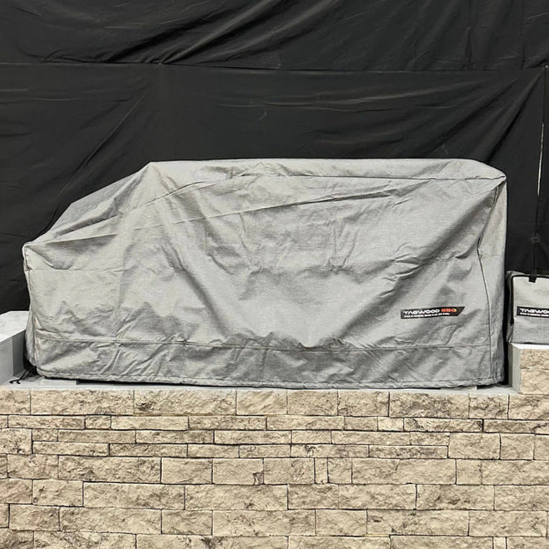 Tagwood BBQ BBQ08SS Cover - COVE08 gray waterproof grill cover with velvet liner and adjustable drawstring for secure fit outdoors.