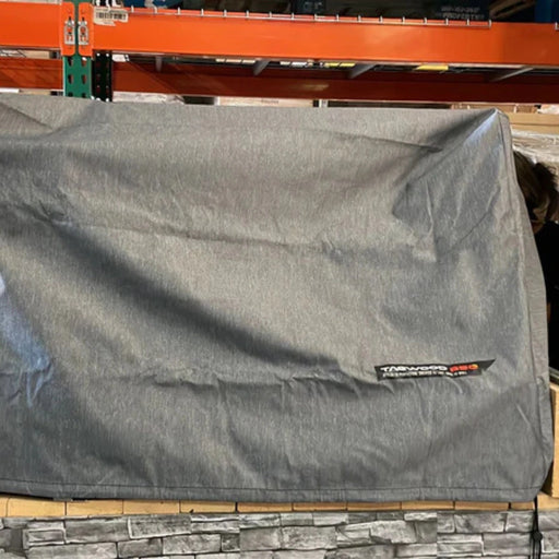 Tagwood BBQ BBQ25SS and BBQ09SS Cover COVE25 in grey vinyl with Level 5 UV resistance, vent windows, and adjustable drawstring.