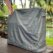 Tagwood BBQ BBQ26SS Cover - COVE26 in grey vinyl with UV protection, vent windows, velvet liner, and adjustable drawstring fit.