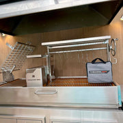 Tagwood BBQ BBQ28SS Cover - COVE28 gray vinyl grill cover with UV protection, vent windows, adjustable drawstring, and storage bag.