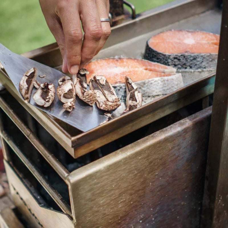 Tagwood BBQ Height Adjustable Griddle GRD86SS, 21x15 stainless steel surface with adjustable height for precise grilling control.