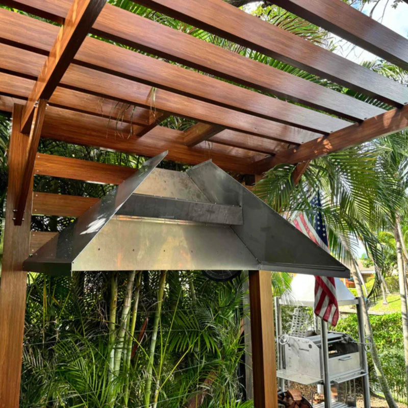 Tagwood BBQ Smoke Hood for BBQ09SS Grills, stainless steel SS304, wall-mounted canopy vent for smoke ventilation outdoors.