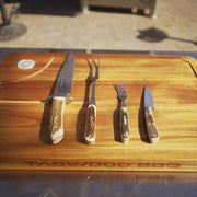 Tagwood BBQ Edge-Grain Cutting & Carving Board - TAWO05 in durable acacia wood with juice groove and ergonomic hand grips, 24"x16".