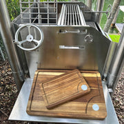 Tagwood BBQ Edge-Grain Cutting & Carving Board TAWO05 in durable Acacia wood with juice groove and hand grips, 24" x 16" size.