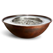 HPC Fire Inspired Copper Bowl Series Hammered Tempe Model 24 VAC Natural Gas fire bowl with hand-hammered copper finish and stainless steel burner.