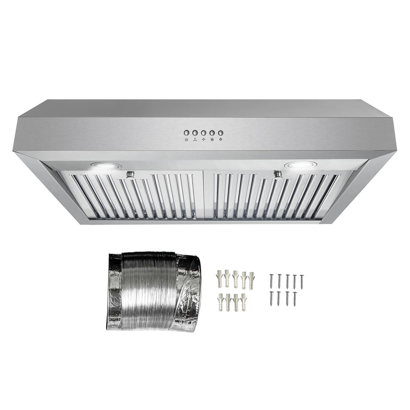 Cosmo 48" Haven Collection Under Cabinet Range Hood in Stainless Steel, 500 CFM, LED Lights, COS-QB48