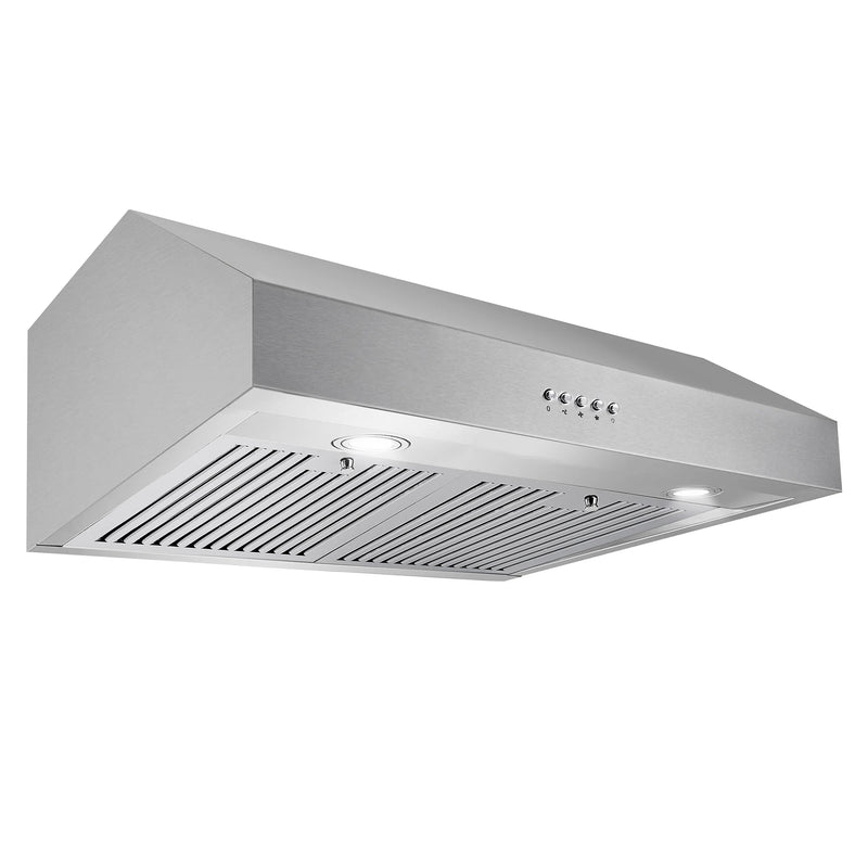 Cosmo 30" Haven Collection Under Cabinet Range Hood in Stainless Steel, 380 CFM, LED Lights, UC30