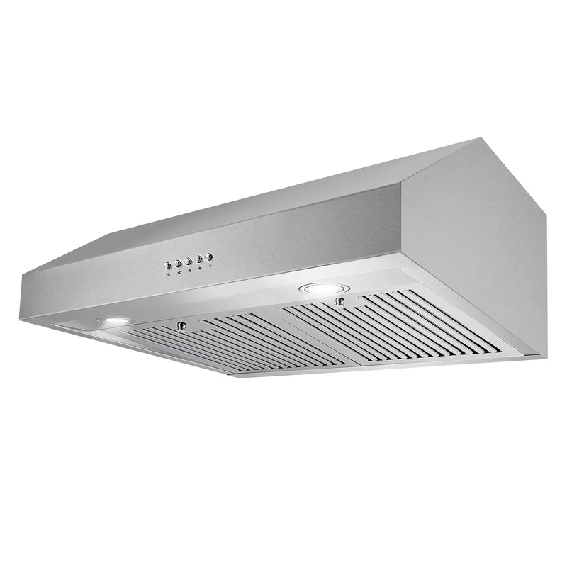Cosmo 30" Haven Collection Under Cabinet Range Hood in Stainless Steel, 380 CFM, LED Lights, UC30