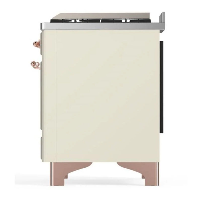 ILVE Majestic II 36" Dual Fuel Freestanding Range in Antique White with Copper Trim, UM09FDNS3AWPLP