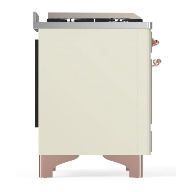 ILVE Majestic II 36" Dual Fuel Freestanding Range in Antique White with Copper Trim, UM09FDNS3AWPLP