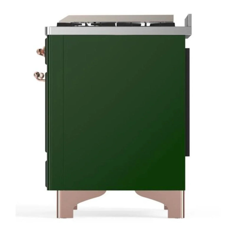 ILVE Majestic II 36" Dual Fuel Freestanding Range in Emerald Green with Copper Trim, UM09FDNS3EGPLP