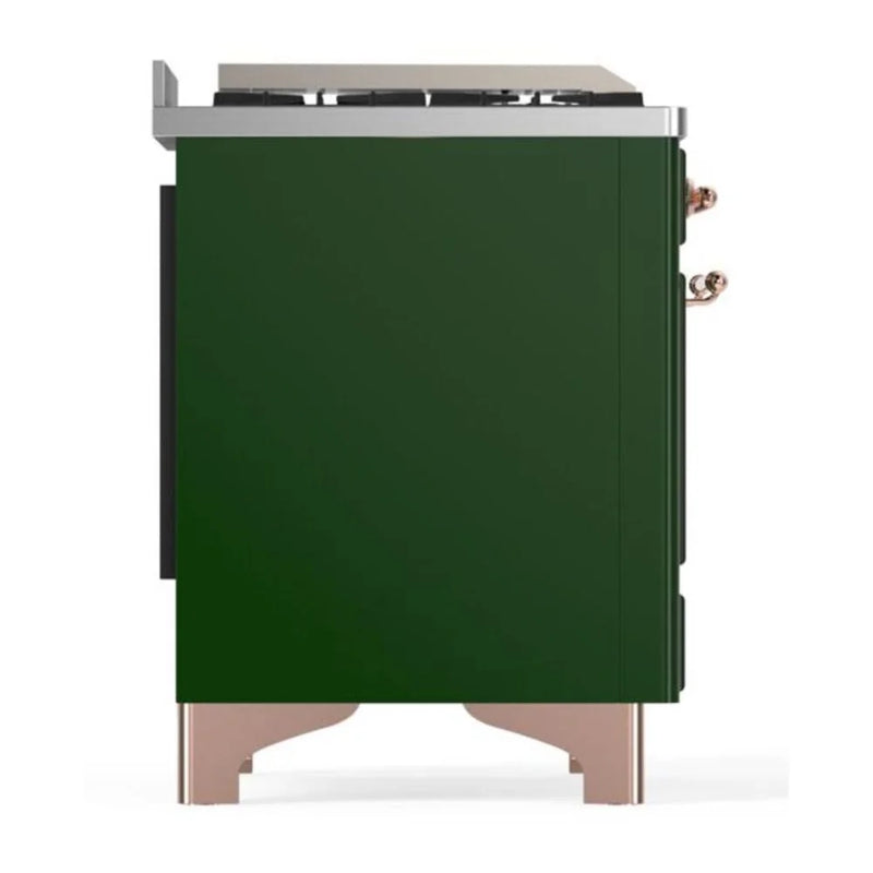 ILVE Majestic II 36" Dual Fuel Freestanding Range in Emerald Green with Copper Trim, UM09FDNS3EGPLP