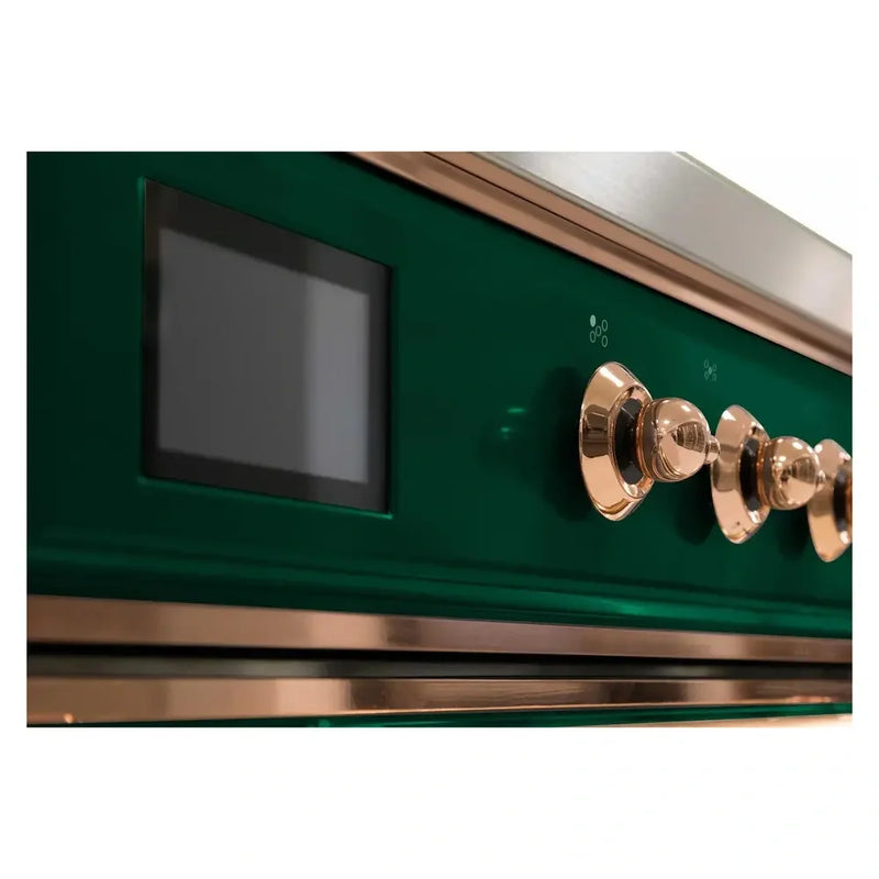 ILVE Majestic II 36" Dual Fuel Freestanding Range in Emerald Green with Copper Trim, UM09FDNS3EGP