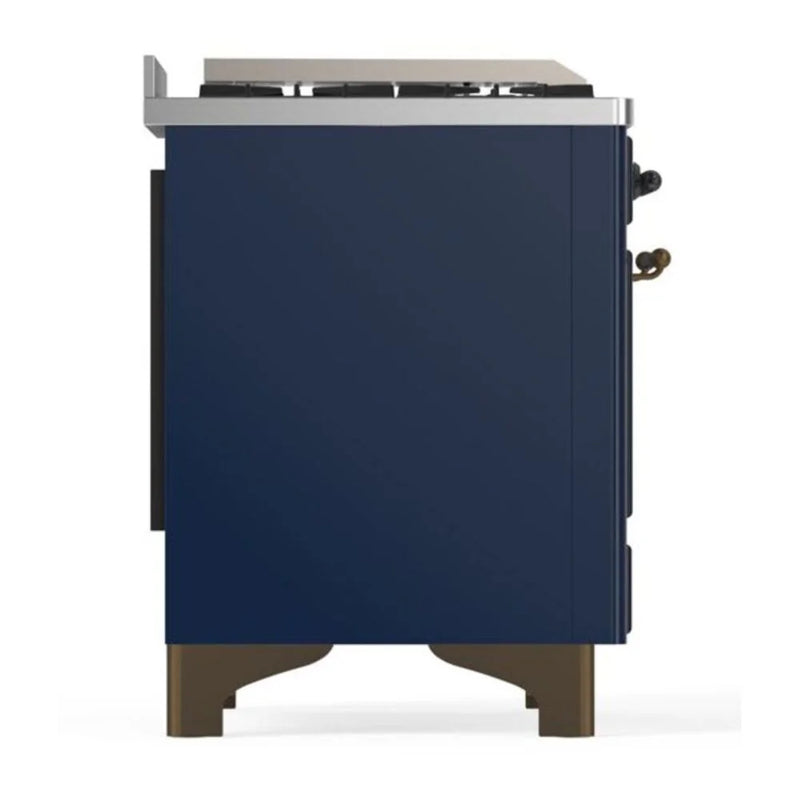 ILVE Majestic II 36" Dual Fuel Freestanding Range in Midnight Blue with Burnished Trim, UM09FDNS3MBBLP