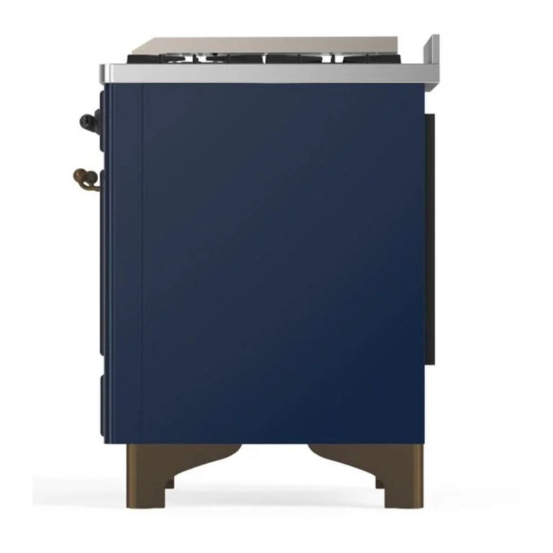 ILVE Majestic II 36" Dual Fuel Freestanding Range in Midnight Blue with Burnished Trim, UM09FDNS3MBB