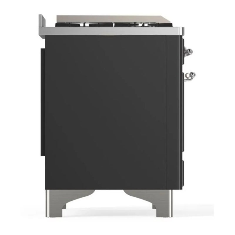ILVE Majestic II 36" Dual Fuel Freestanding Range in Graphite Matte with Chrome Trim, UM09FDNS3MGC