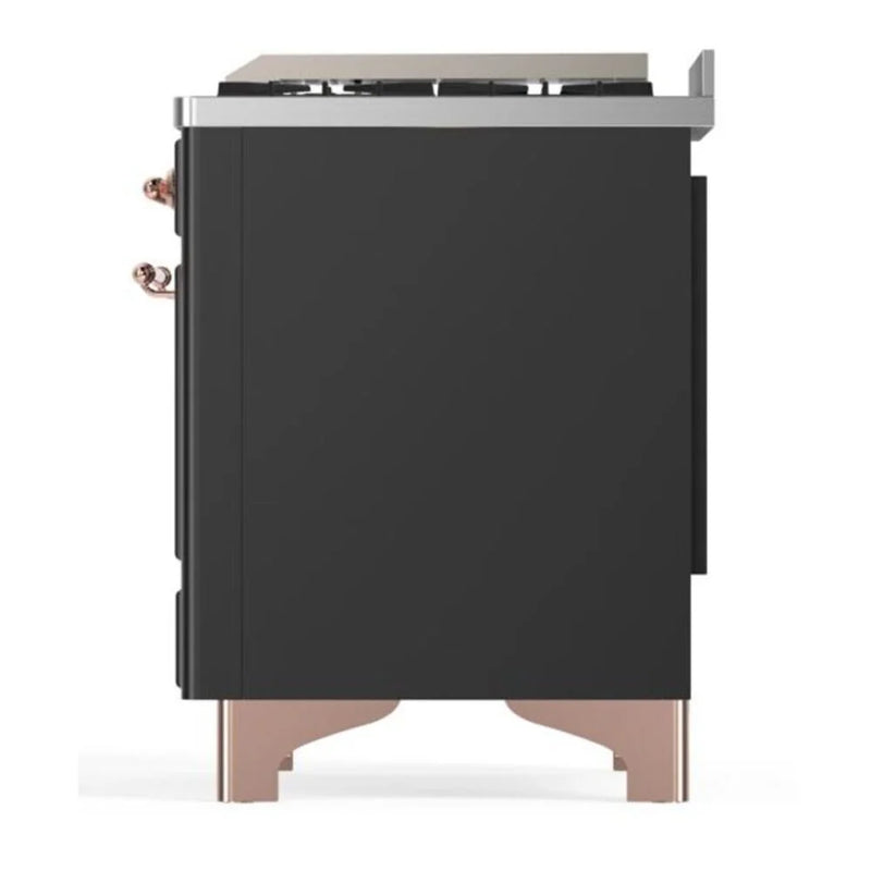 ILVE Majestic II 36" Dual Fuel Freestanding Range in Graphite Matte with Copper Trim, UM09FDNS3MGPLP
