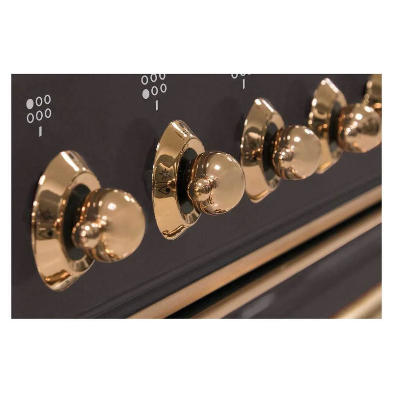 ILVE Majestic II 36" Dual Fuel Freestanding Range in Graphite Matte with Copper Trim, UM09FDNS3MGP