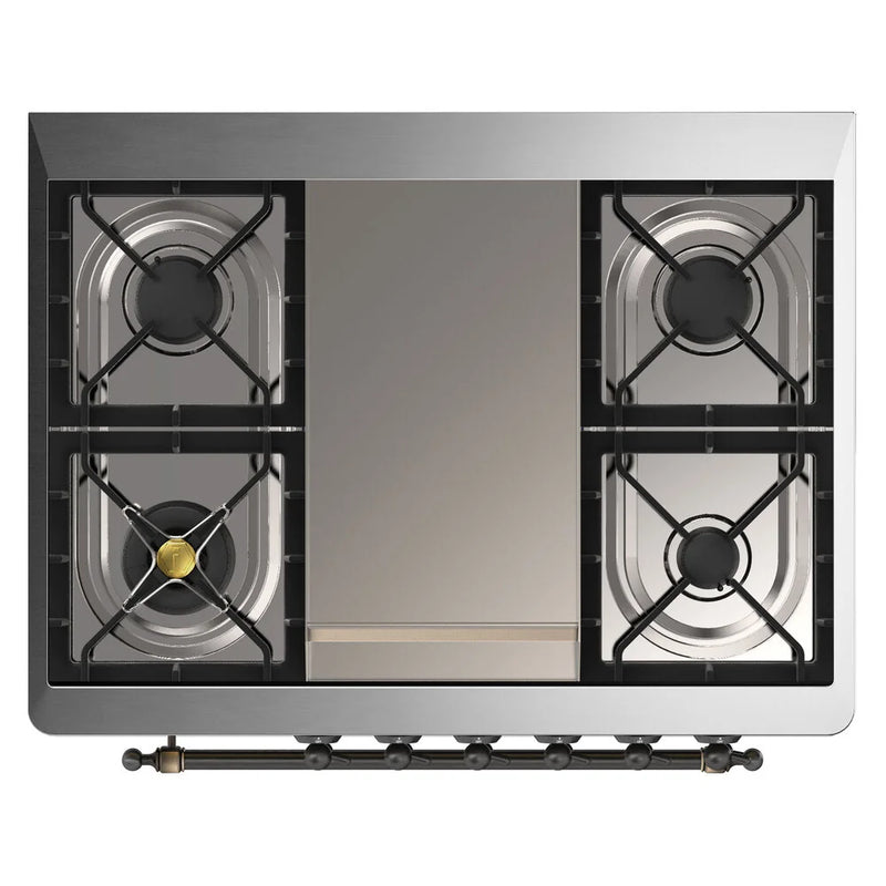 ILVE Majestic II 36" Dual Fuel Freestanding Range in RAL Color with Burnished Trim, UM09FDNS3RAB