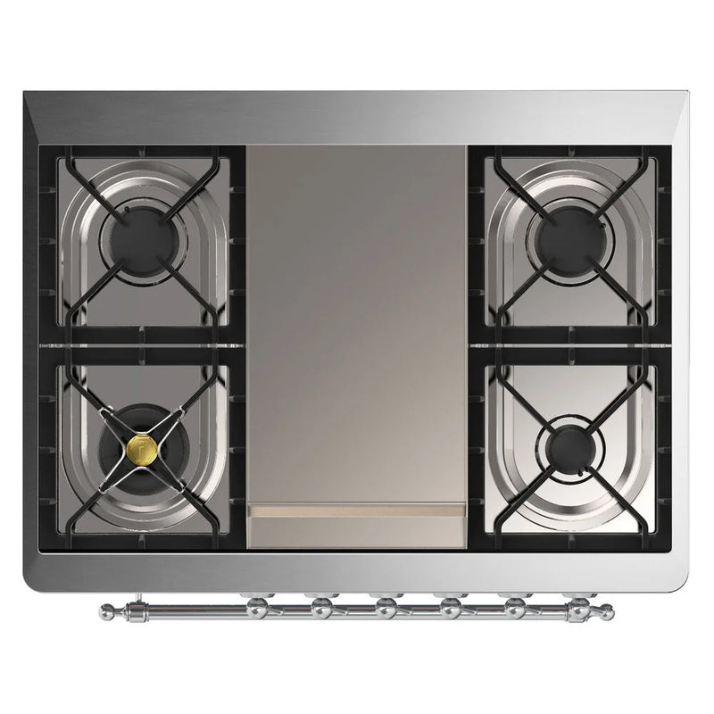 ILVE Majestic II 36" Dual Fuel Freestanding Range in RAL Color with Chrome Trim, UM09FDNS3RACLP