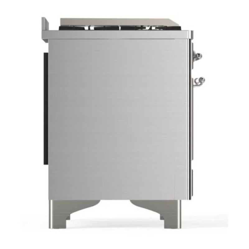 ILVE Majestic II 36" Dual Fuel Freestanding Range in Stainless Steel with Chrome Trim, UM09FDNS3SSC