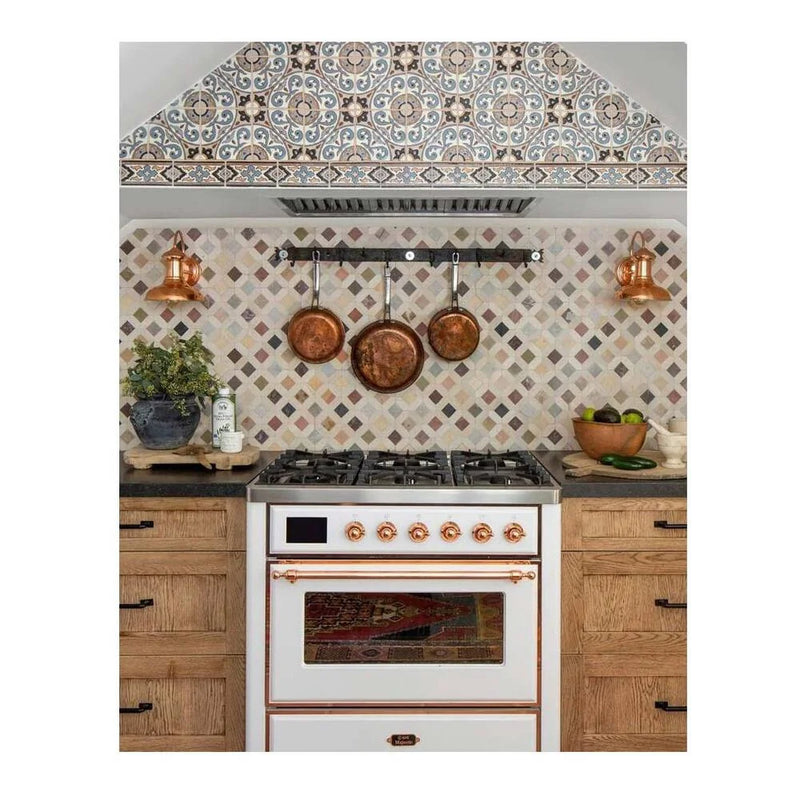 ILVE Majestic II 36" Dual Fuel Freestanding Range in White with Copper Trim, UM09FDNS3WHPLP