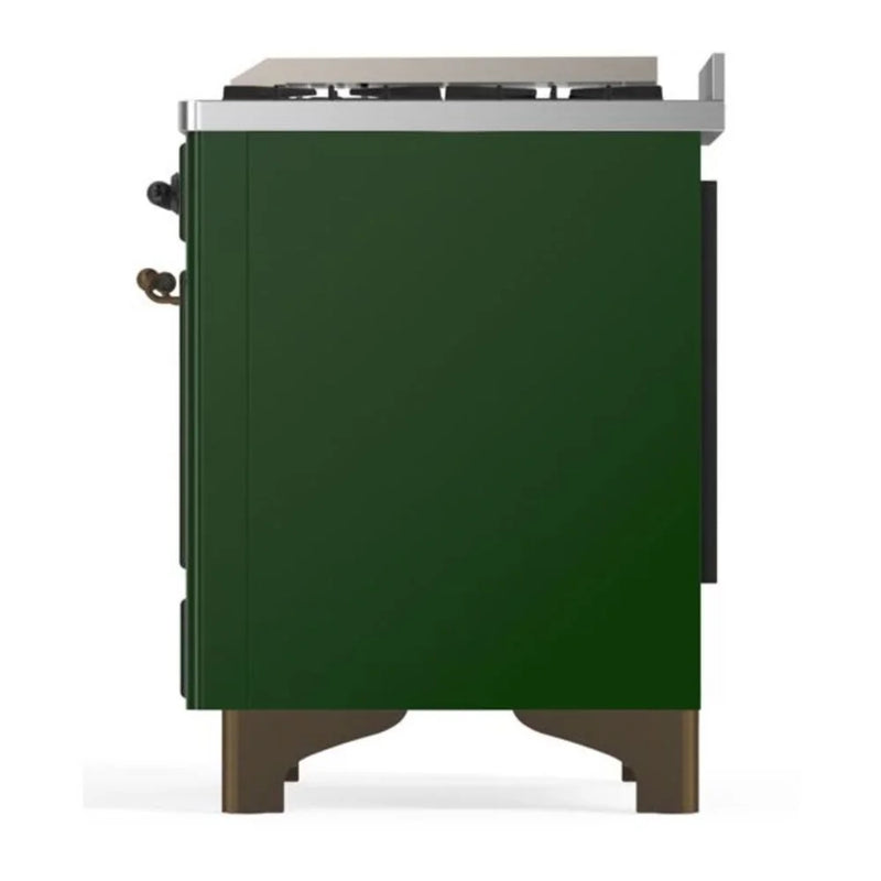 ILVE Majestic II 36" Dual Fuel Freestanding Range in Emerald Green with Burnished Trim, UM09FDQNS3EGBLP