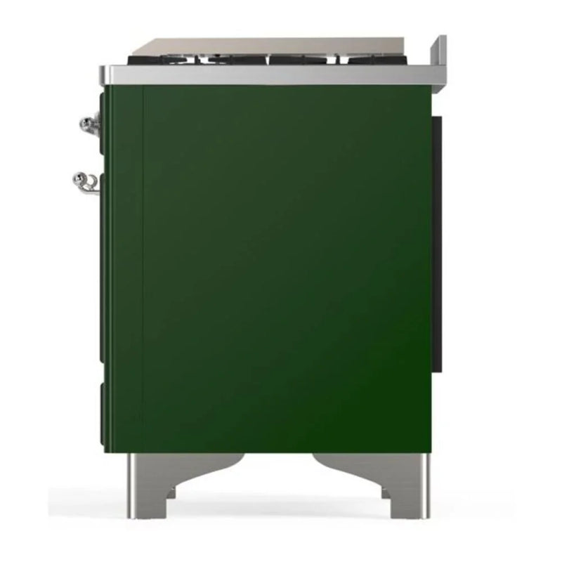 ILVE Majestic II 36" Dual Fuel Freestanding Range in Emerald Green with Chrome Trim, UM09FDQNS3EGCLP