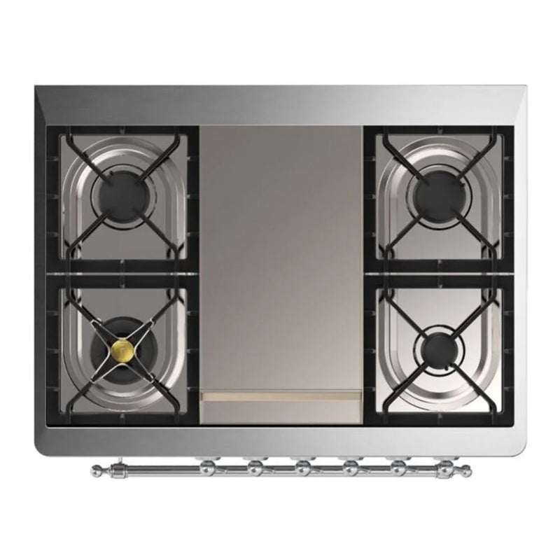 ILVE Majestic II 36" Dual Fuel Freestanding Range in Emerald Green with Chrome Trim, UM09FDQNS3EGCLP