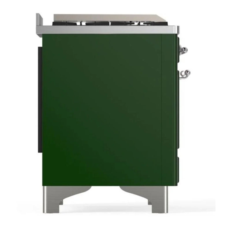 ILVE Majestic II 36" Dual Fuel Freestanding Range in Emerald Green with Chrome Trim, UM09FDQNS3EGC