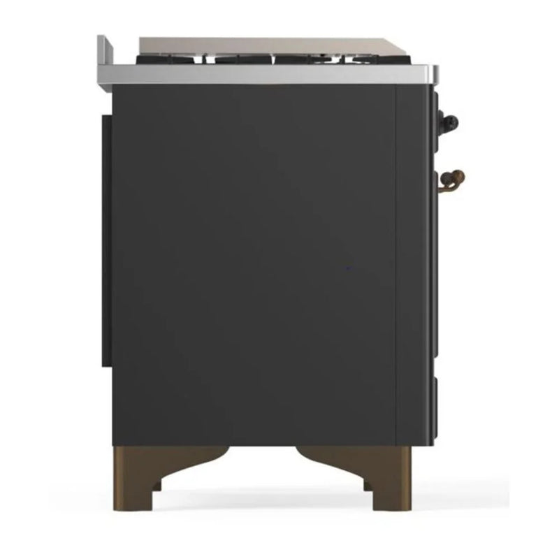 ILVE Majestic II 36" Dual Fuel Freestanding Range in Graphite Matte with Burnished Trim, UM09FDQNS3MGB