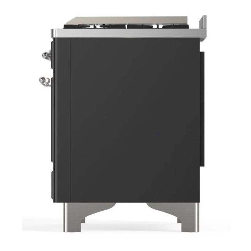 ILVE Majestic II 36" Dual Fuel Freestanding Range in Graphite Matte with Chrome Trim, UM09FDQNS3MGC