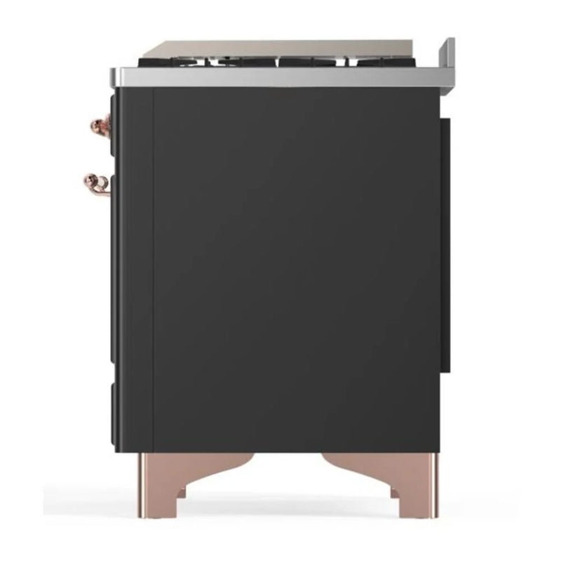 ILVE Majestic II 36" Dual Fuel Freestanding Range in Graphite Matte with Copper Trim, UM09FDQNS3MGPLP