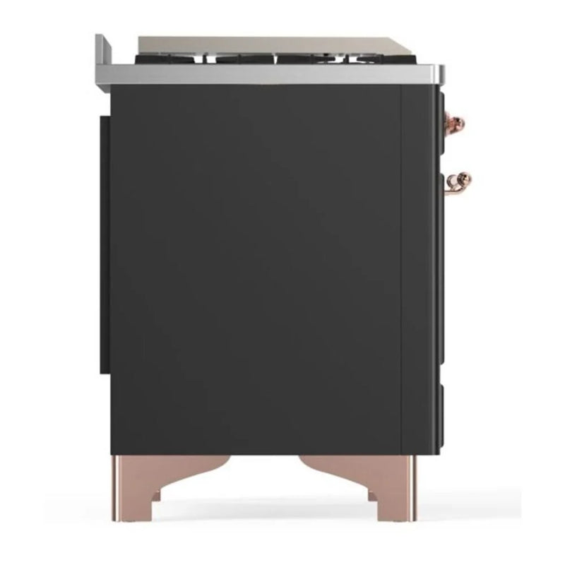ILVE Majestic II 36" Dual Fuel Freestanding Range in Graphite Matte with Copper Trim, UM09FDQNS3MGP