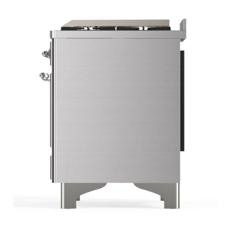 ILVE Majestic II 36" Dual Fuel Freestanding Range in Stainless Steel with Chrome Trim, UM09FDQNS3SSC