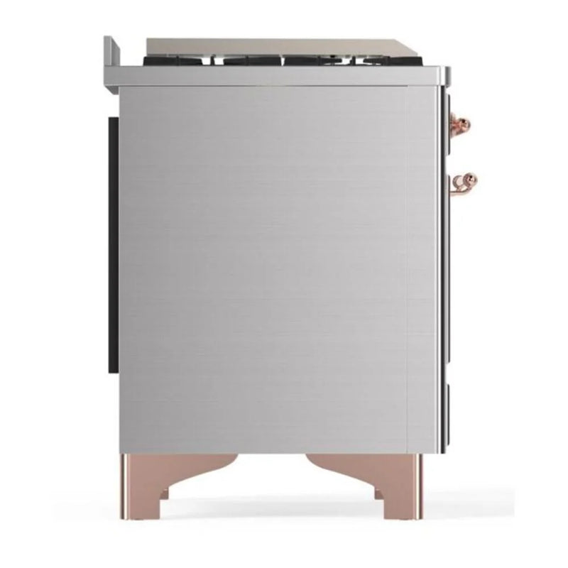 ILVE Majestic II 36" Dual Fuel Freestanding Range in Stainless Steel with Copper Trim, UM09FDQNS3SSPLP