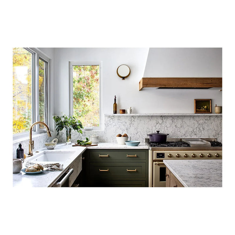 ILVE Majestic II 48" Dual Fuel Freestanding Range in Antique White with Brass Trim, UM12FDNS3AWGLP