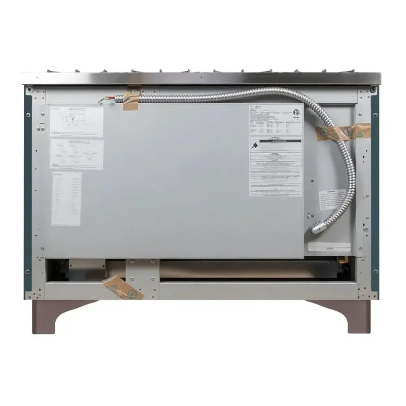 ILVE Majestic II 48" Dual Fuel Freestanding Range in Blue Grey with Burnished Trim, UM12FDNS3BGB