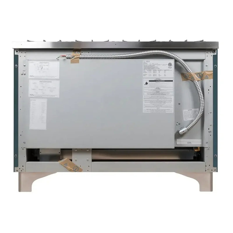 ILVE Majestic II 48" Dual Fuel Freestanding Range in Blue Grey with Chrome Trim, UM12FDNS3BGCLP