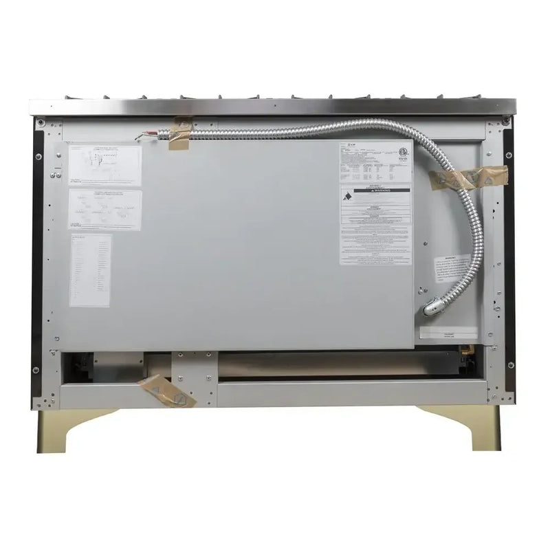 ILVE Majestic II 48" Dual Fuel Freestanding Range in Glossy Black with Chrome Trim, UM12FDNS3BKCLP