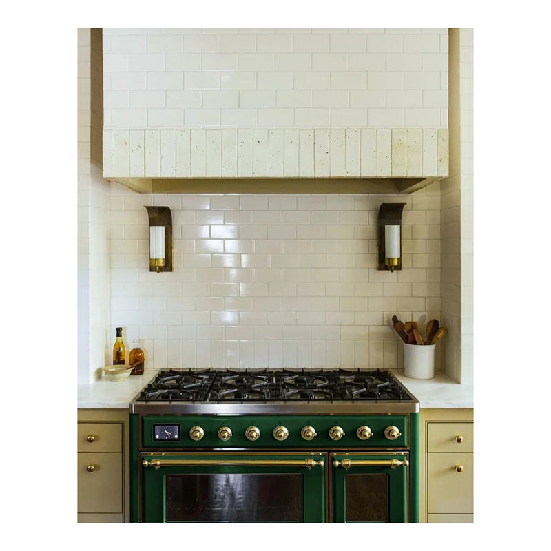 ILVE Majestic II 48" Dual Fuel Freestanding Range in Emerald Green with Brass Trim, UM12FDNS3EGG