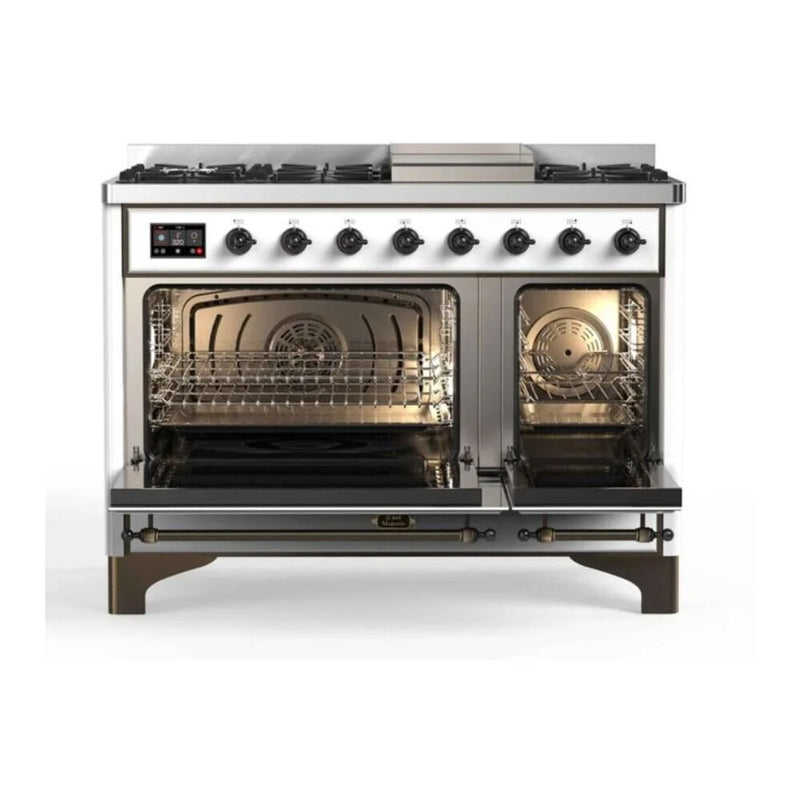ILVE Majestic II 48" Dual Fuel Freestanding Range in RAL Color with Burnished Trim, UM12FDNS3RAB
