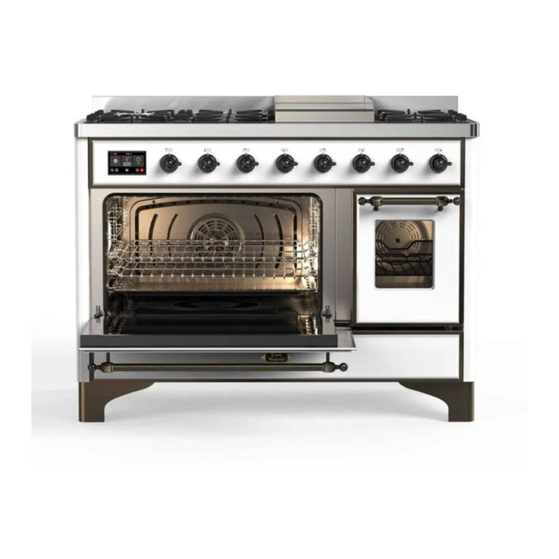 ILVE Majestic II 48" Dual Fuel Freestanding Range in RAL Color with Burnished Trim, UM12FDNS3RAB