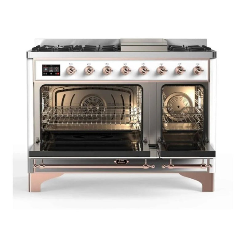 ILVE Majestic II 48" Dual Fuel Freestanding Range in RAL Color with Copper Trim, UM12FDNS3RAPLP